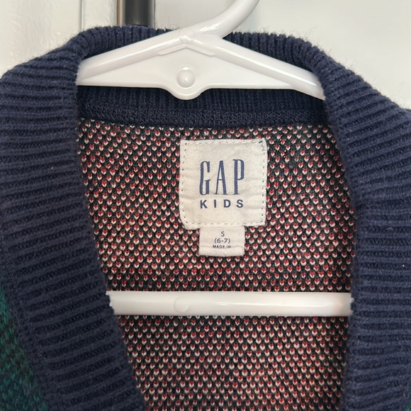 Gap Kids Heavy Knit Plaid Long Sleeve Sweater Size S (6-7) - Picture 3 of 4